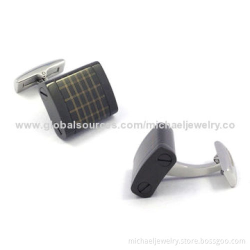 Stainless steel cufflinks with laser #grain